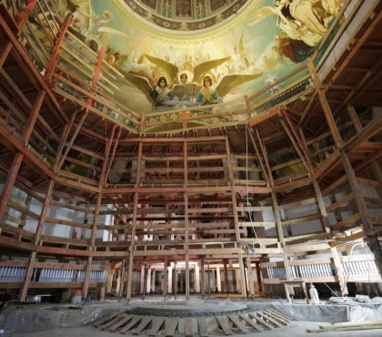В Челябинске реставраторы показали ход восстановления храма Александра Невского