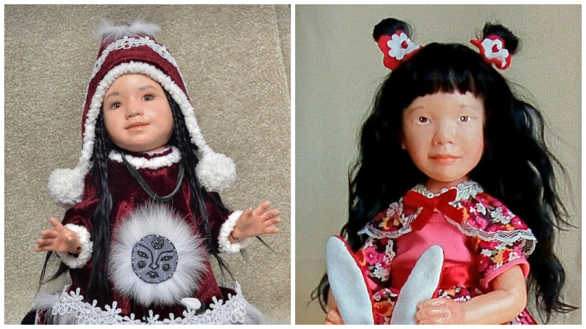 Иногда получаются куклы, чертами и образом похожие на разные национальности