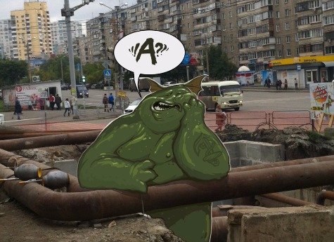 Челябинский художник "вписал" в городские пейзажи драконов и канализационных чудищ