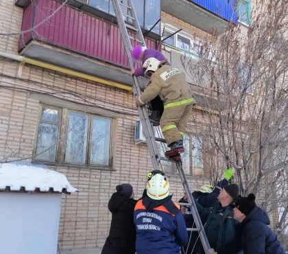 В Челябинской области спасли бабушку, сняв ее с козырька балкона