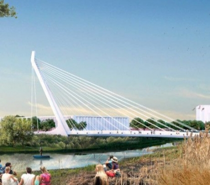 На Северо-западе Челябинска начали строить велопешеходный мост через реку Миасс