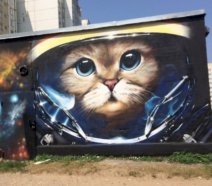10 стрит-артов с мартовскими котами на улицах Челябинска