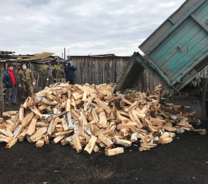 93-летней старушке из села под Челябинском подарили грузовик дров