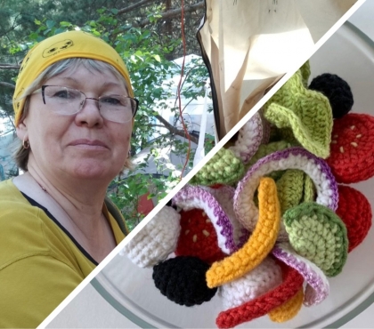Еда, с которой можно играть: пенсионерка из челябинской области вяжет вареники и салаты