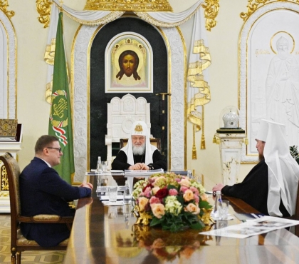 Патриарх Кирилл обсудил с Алексеем Текслером реконструкцию челябинского храма Александра Невского