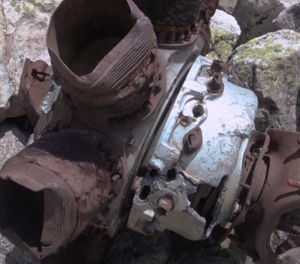 Турист из Челябинска снял на видео двигатель самолета, разбившегося на Таганае в 1947 году
