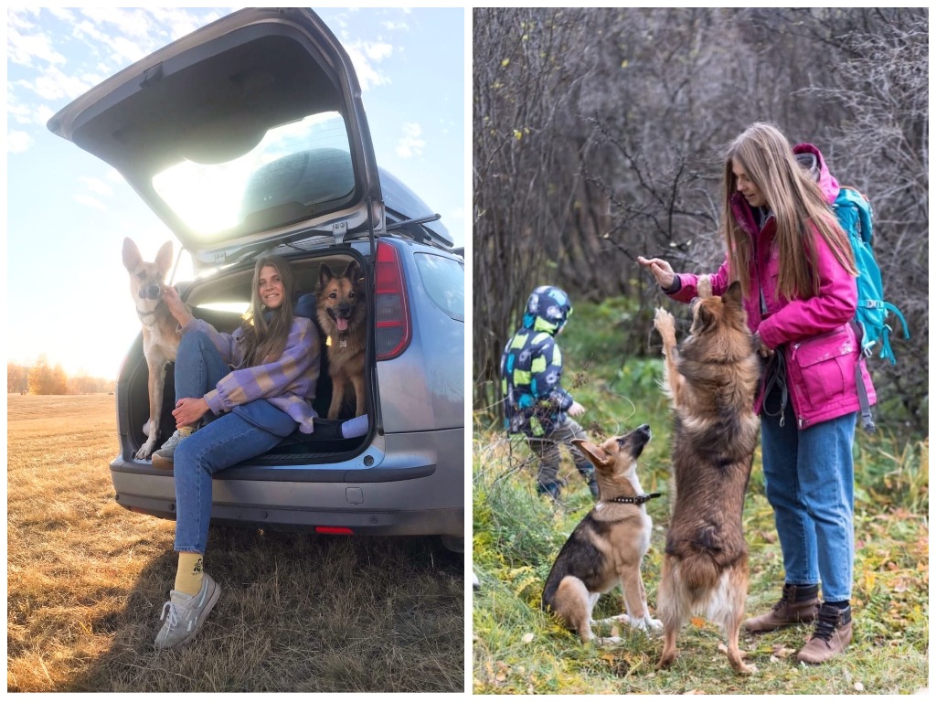 В семье Юлии две собаки: Волчок и Агата. Питомцев пара с шестилетним сыном берет с собой в поездки