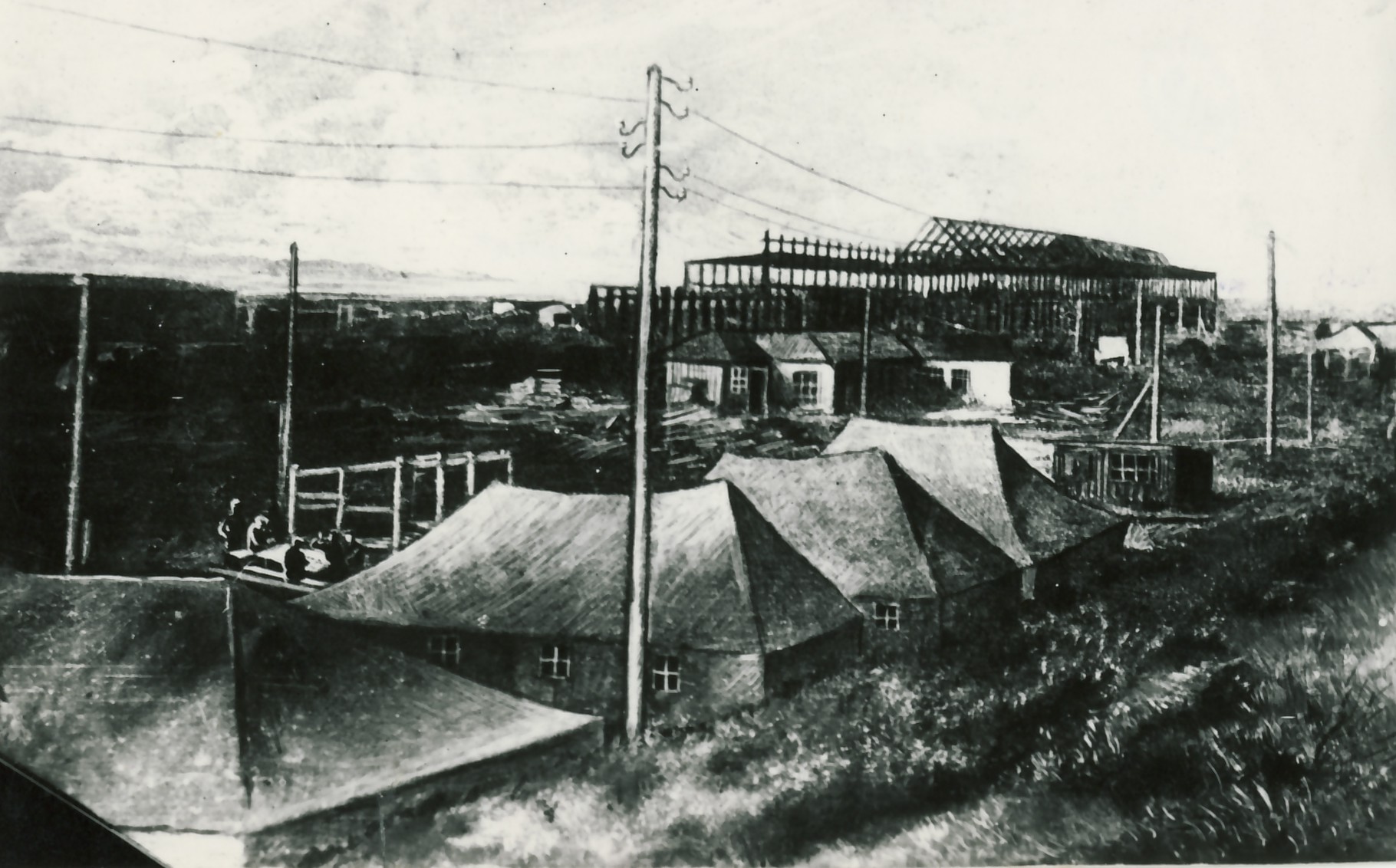 Первый снимок палаточного города Николай Чиж сделал для стенной газеты «Трубопрокатчик» в 1942 году