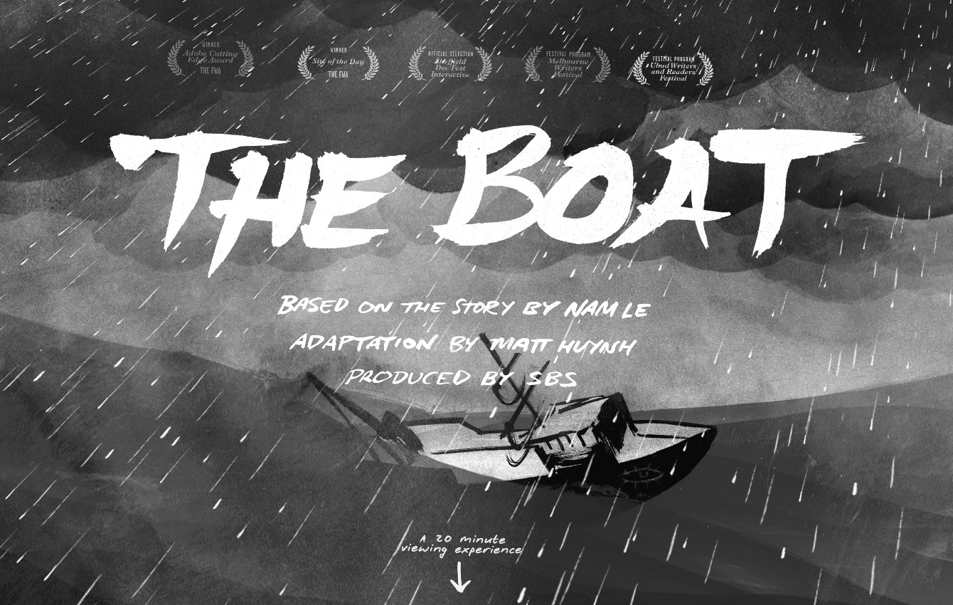 Один из самых известных веб-комиксов: The Boat (можно посмотреть по ссылке https://www.sbs.com.au/theboat/)